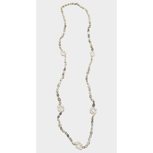 Shell Bead Necklace With Natural & White Sea Shells pull over 34" READ
